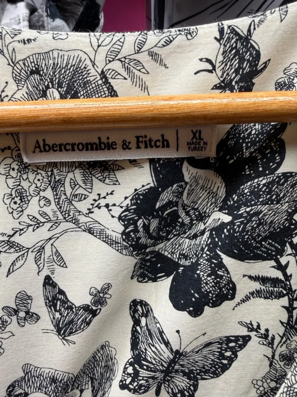 Abercrombie & Fitch Black and White Floral Maxi Dress